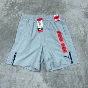 Puma Active Woven Shorts Gray Size Medium Polyester Stretch a0649